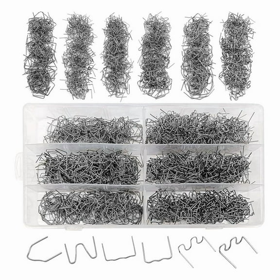 1200 Plastic Welder Staples 6 Types Hot and Wave Staples for Car Bumper Repair,Architectural Modeling, and Plastic Craft