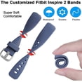 thumbnail image 2 of [Paquete de 4] Compatible con Fitbit Inspire 2, pulsera de silicona suave para hombre y mujer, color ciruela/verde/azul grisáceo/fucsia grande, 2 of 5