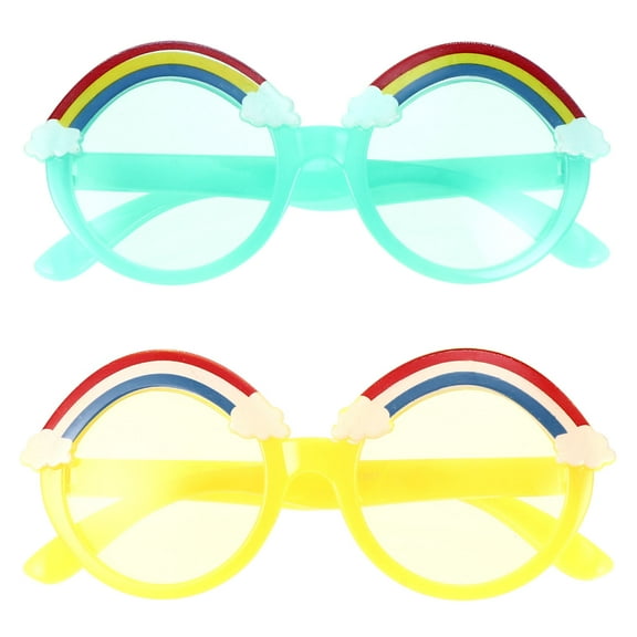 OUNONA  2 Pairs Sunglasses Dress up Eyewear Props Heart Kids Oversize Child Baby Green