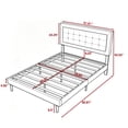thumbnail image 2 of BSHTI Queen Size Platform Bed Frame with Square Tufted Upholstered Headboard – Solid Wood Frame, 10 Wood Slats, Center Support Leg, Under-Bed Clearance, No Box Spring Needed, Pink, 2 of 12