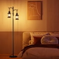 thumbnail image 5 of SUNMORY 63" Modern Floor Lamps with Stepless Dimming, 2 Light Glass Floor Lamps for Living Room, Lamps for Bedroom with Weighted Marble Base, Includes 2 LED Bulbs for Bedroom Living Room, 5 of 15