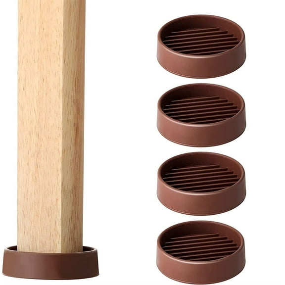 NOGIS 2” Round Furniture Caster Cups, 4 Pack Non Slip Rubber Caster Cups, Anti-Slip Gripper, Anti Skid Furniture Feet - Anti Slide Floor Protector for Bed Couch Table Chair Stoppers Brown