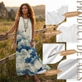 thumbnail image 7 of Jiueut Wave Print Sleeveless Maxi Dress Women with Pockets, Linen Look Flowy Casual Long Sundress Loose Fit Summer Beach Vacation Crewneck Dress, L, 7 of 7