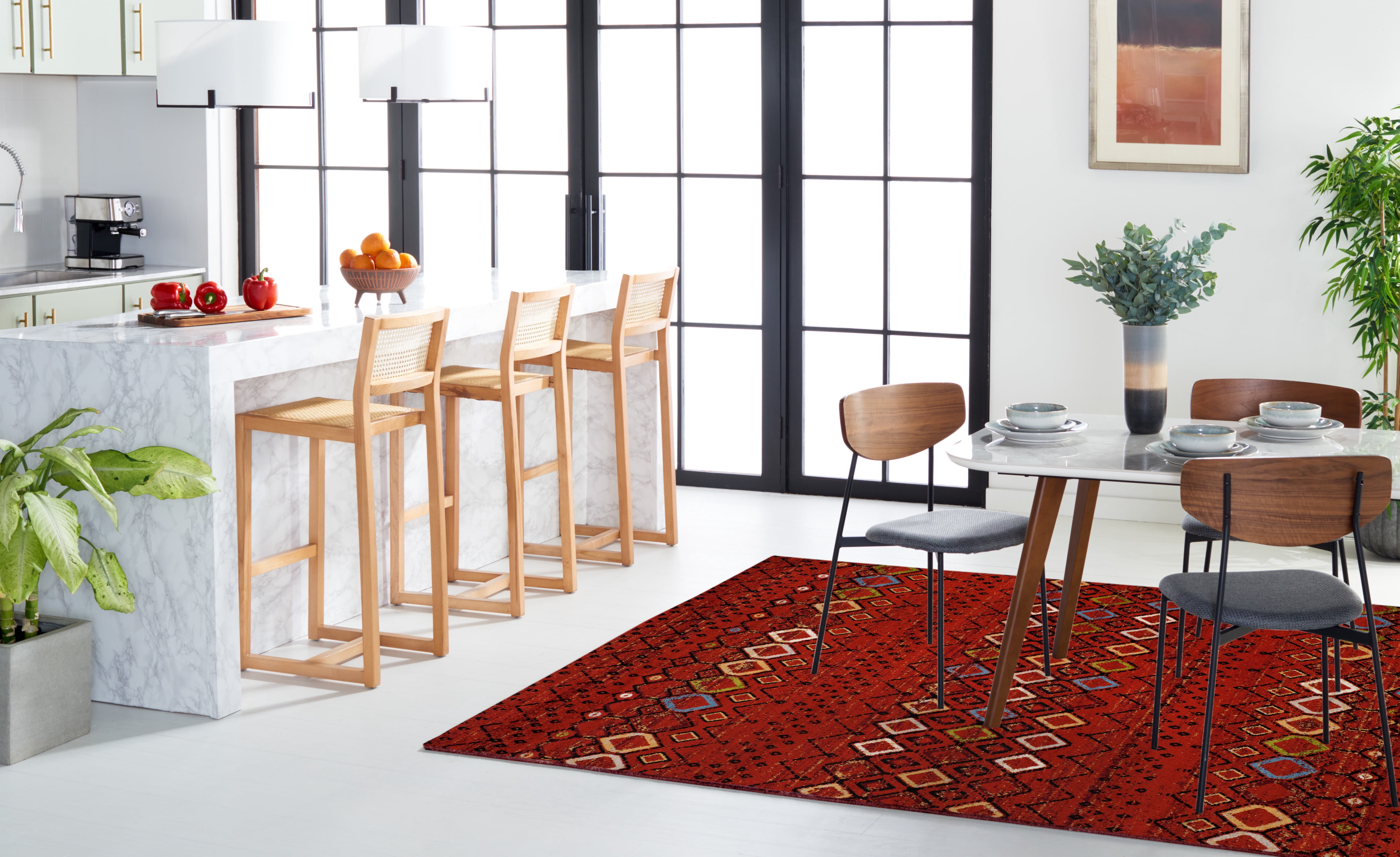 Safavieh Amsterdam Gladwin Geometric Area Rug, Terracotta/Multi, 10' x 14'