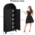 thumbnail image 3 of Sturdy Metal Arched Pantry Cabinet in Modern Farmhouse Style, 73 Inch Tall with Adjustable Shelves and 2 Doors, 3 of 11