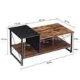 thumbnail image 7 of VECELO Coffee Table for Living Room, 39.4" Rectangle Wooden Cocktail Tea Table with Storage for Apartment, Home, Office, Brown+Black, 7 of 7