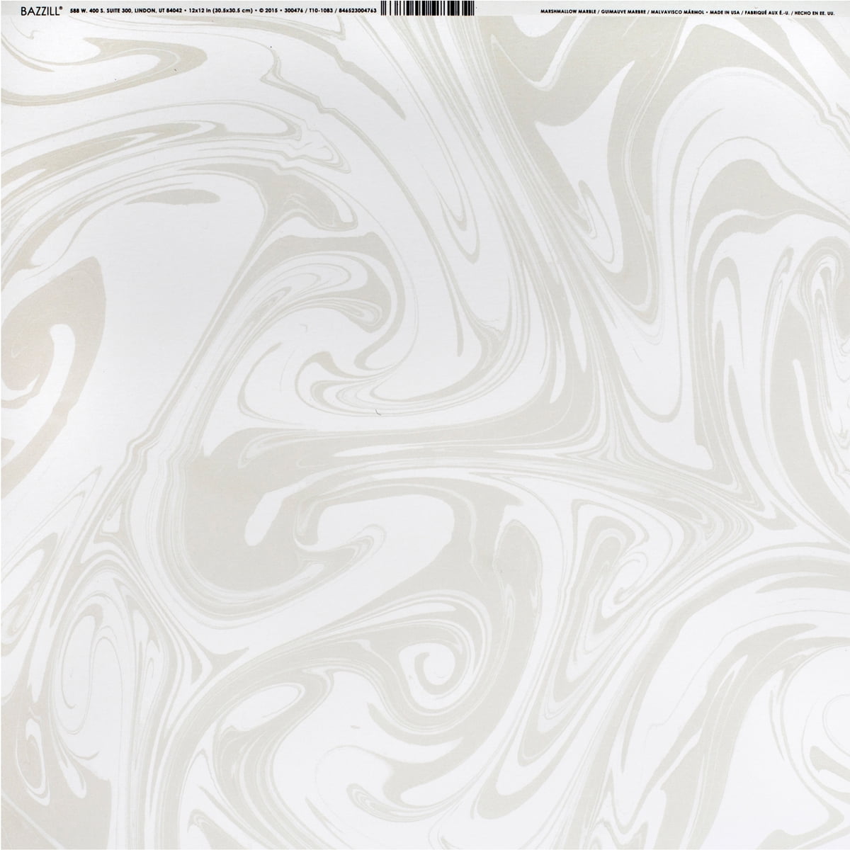 Bazzill Marble Cardstock 12"X12"Marshmallow