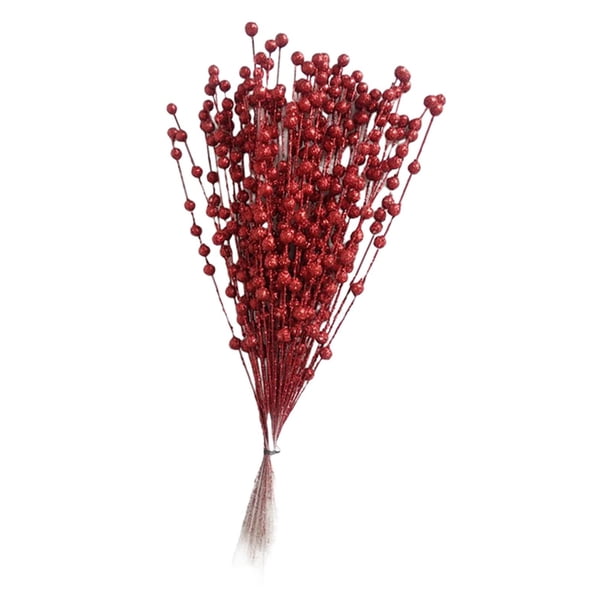 Tallos Artificiales Bayas Simulación Ramos de Plantas Manualidades de Plástico DIY para B rojo