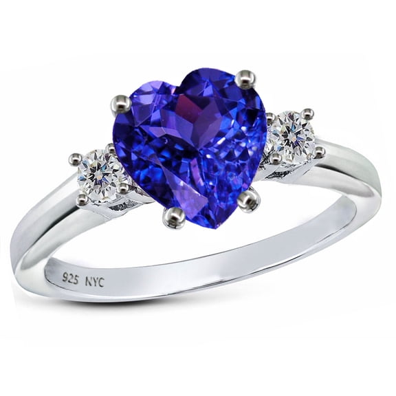 Star K� 8mm Heart Shape Simulated Tanzanite Ring
