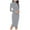 Grey, variant on Dress for Women Turtleneck Ribbed Knit Long Sleeve Slim Fit Casual Fashion Party Outwear Sweater Dress