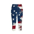 thumbnail image 4 of Leggings for Women under $5! Cagogo 4th of July Capri Leggings for Women Plus Size Summer Casual Stretch High Waist American Flag Yoga Pants Patriotic Cropped Athletic Workout Leggings, 4 of 5