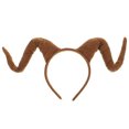 thumbnail image 1 of GAXIRE Diadema de cuerno de antílope de imitación para el pelo, diadema de Pascua, diadema navideña, tocado exagerado, suministros para fiestas, café, 1 of 5