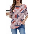 thumbnail image 6 of Dyfzdhu 250th Anniversary Usa Shirt T Shirts For Women Fashion Graphic Tees 4Th Of July V Neck American Flag Button Short Sleeve Independence Summer T Shirt, 6 of 6