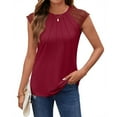 thumbnail image 2 of CHGBMOK Ladies Tops and Blouses Crew Neck Ribbed Fitted Shirt Basic Short Sleeves Summer T Shirt Tops L, 2 of 9