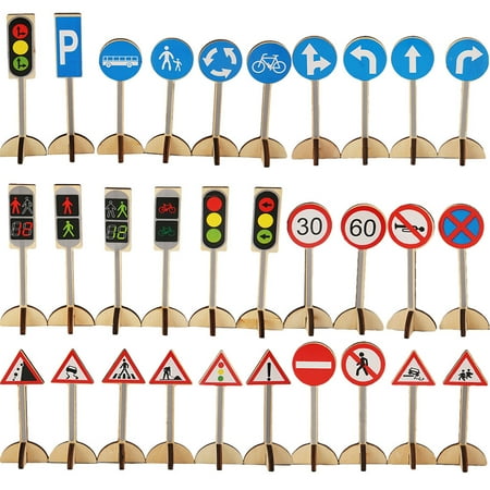 

1 Set of Road Sign Toy Model Road Sign Cognition Toy for Kids Traffic Sign Toy Learning Toy