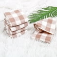 thumbnail image 6 of PiccoCasa Cotton Kitchen Tea Towel Set Lattice Pattern, 34x34cm, Pink, 6PCS, 6 of 7