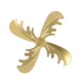 thumbnail image 4 of 2025 4 Blades Fireplace Fan Aluminum Alloy Home Wood Stove Fan Blade 180mm Diameter Christmas Deer Style Gold, 4 of 5