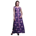 thumbnail image 1 of Bimba Floral Women V Neck Sleeveless Front Slit Casual Maxi Printed BohoÂ&nbsp;Dress-X-Large, 1 of 5