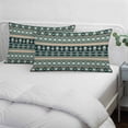 thumbnail image 4 of Dark Green Boho Striped Throw Pillow Cover 20 x 26 Inch Decorative Pillow Cover Southwestern Ethnic Tribe Vintage Lumbar Pillowcase Seasonal Rectangle Cushion Case for Couch Sofa Bed Living Room, 4 of 9