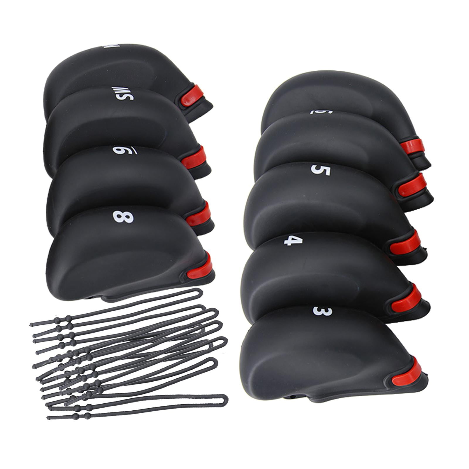 Axioma 9 Pieces Deluxe Golf Driver Headcover Accessories Set Leather Protector Waterproof
