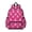 Pink Baseball Caps and Balls Pattern, variant on Baseballs Leopard Print Yellow White Pattern Cute School Backpack with Padded Back and Adjustable Shoulder Straps 13.4"x11"x4.7"