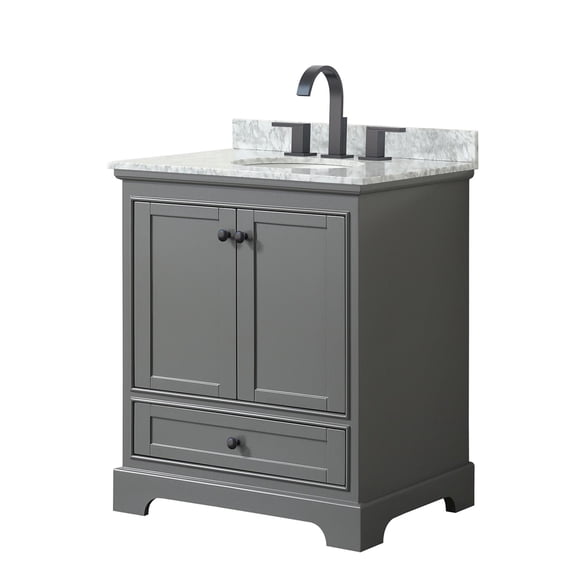 Wyndham Collection WCS202030SGBCMUNOMXX Deborah 30" Free Standing Single Vanity Set - Dark