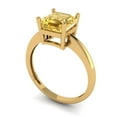 thumbnail image 2 of Solitaire Engagement Ring for Women - 2ct Yellow Moissanite in 18K Yellow Gold Promise Ring, 2 of 6