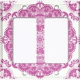thumbnail image 6 of Metal Light Switch Plate Cover Mandala Pink White Flower Tile Pattern MDL069, 6 of 13