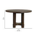 thumbnail image 5 of Benjara Cora 48" Dining Table- Round Rubberwood Frame- Brown Ash Veneer, 5 of 9