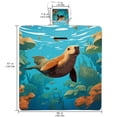 thumbnail image 2 of Platypus Canvas Outdoor Picnic Mat Waterproof Foldable Portable Beach Blanket for Camping Hiking Travel - Blue/White Stripe Pattern, Large Size 79" x 59, 2 of 6