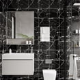thumbnail image 5 of Self-Adhesive Marble Tile,QZS Portable Waterproof Tile Stickers for Bathroom,Set of 12 Modern Self Stick Floor Sheets for Washroom,Black, 5 of 6