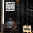 thumbnail image 3 of Marble Black Blackout Curtains for Bedroom/Living Room, Pinch Pleated Black Out Curtains, Vintage Gold Art Abstract Farmhouse Room Darkening Window Drapes with Hooks 2 Panels, 39"x70", 3 of 8