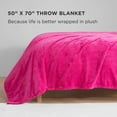 thumbnail image 2 of The Sheet Lab Solid Plush Microfiber Throw Blanket, Hot Pink, 50" x 70", 2 of 6