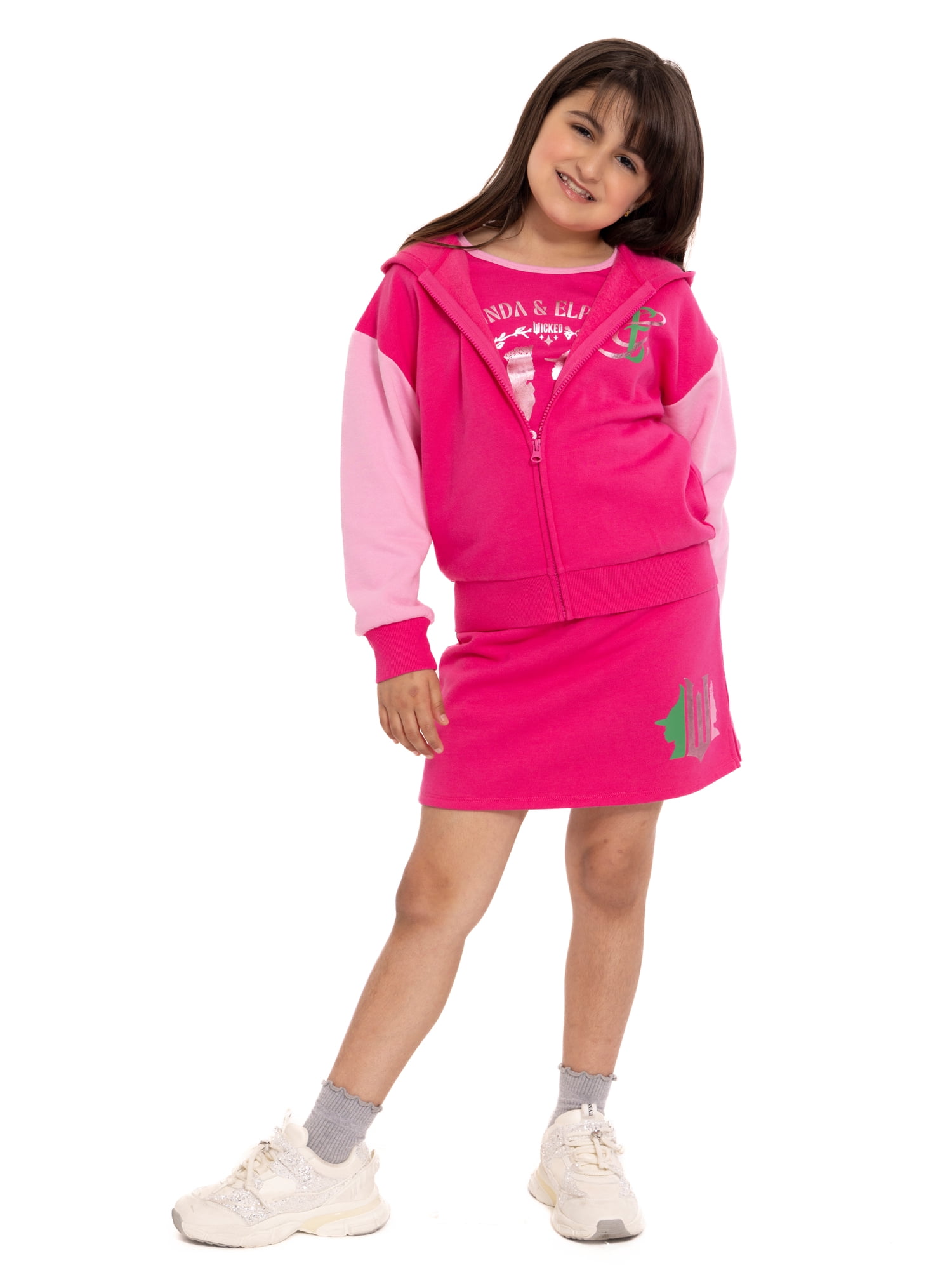 Wicked Girl's Full Zip Graphic Hooded Sweatshirt, Sizes 4-16