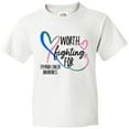 thumbnail image 3 of Inktastic Thyroid Cancer Awareness Pink, Blue, Teal Heart Ribbon Youth T-Shirt, 3 of 5