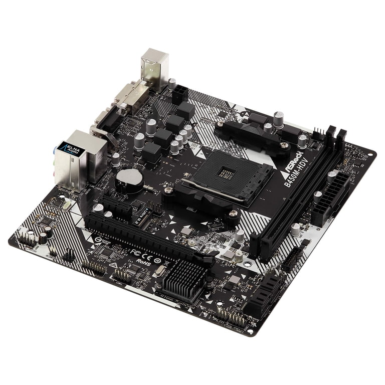 ASRock B450M-HDV R4.0 AM4 AMD Promontory B450 SATA 6Gb/s Micro ATX