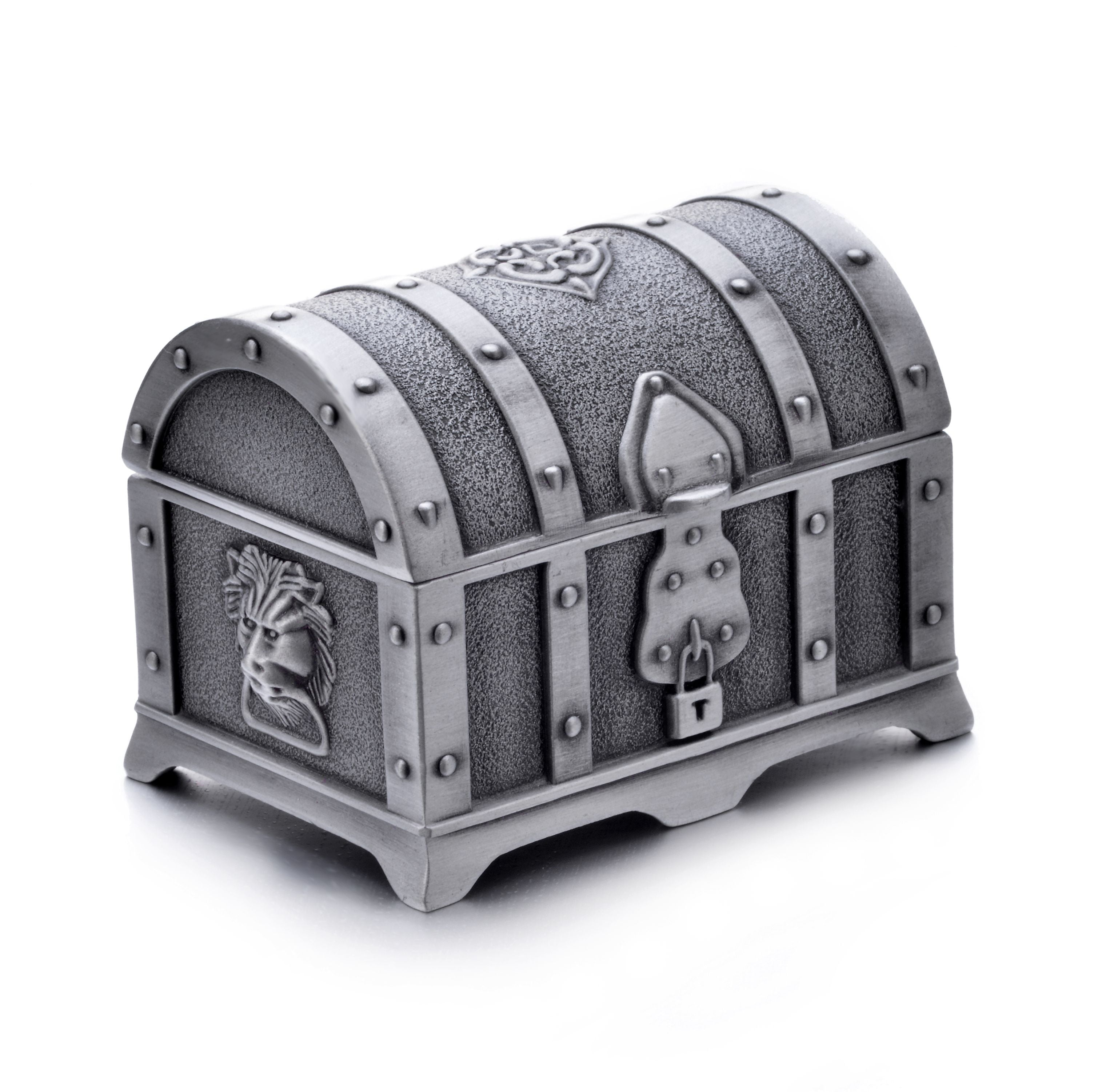 trinket box Vintage decorative storage box wooden treasure box Gift box. Jewelry chest Silver tool chest small storage chest