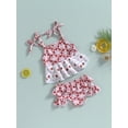 thumbnail image 3 of Bagilaanoe Toddler Baby Girls Swimsuits 2 Piece Bikinis Set Floral Print Sleeveless Camisole Tops + Shorts 6M 12M 18M 24M 3T Kids Swimwear Bathing Suit Beachwear, 3 of 9