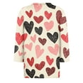 thumbnail image 5 of Fgvctg Valentine's Day Womens Tops Casual 3/4 Length Sleeve Crewneck Tops Romantic Date Night Pullover Shirts Plus Size Love Heart Print Blouses Gifts for Women Red L, 5 of 5