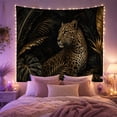 thumbnail image 2 of Leopard and Tropical Leaves Tapestry Wall Hanging, 2 of 7
