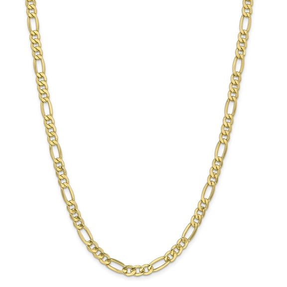 10K Yellow Gold chain Figaro 18 in 6.25 mm 6.25mm Semi-Solid