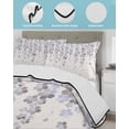 thumbnail image 4 of Quilts Full Size Bedding Set, Light Purple Cherry Lightweight Quilted Comforter, Spring Floral Gray Flowers Blossom Beige Soft Bedspread Coverlet with Pillow Covers for All Season, 78" x 90", 4 of 7