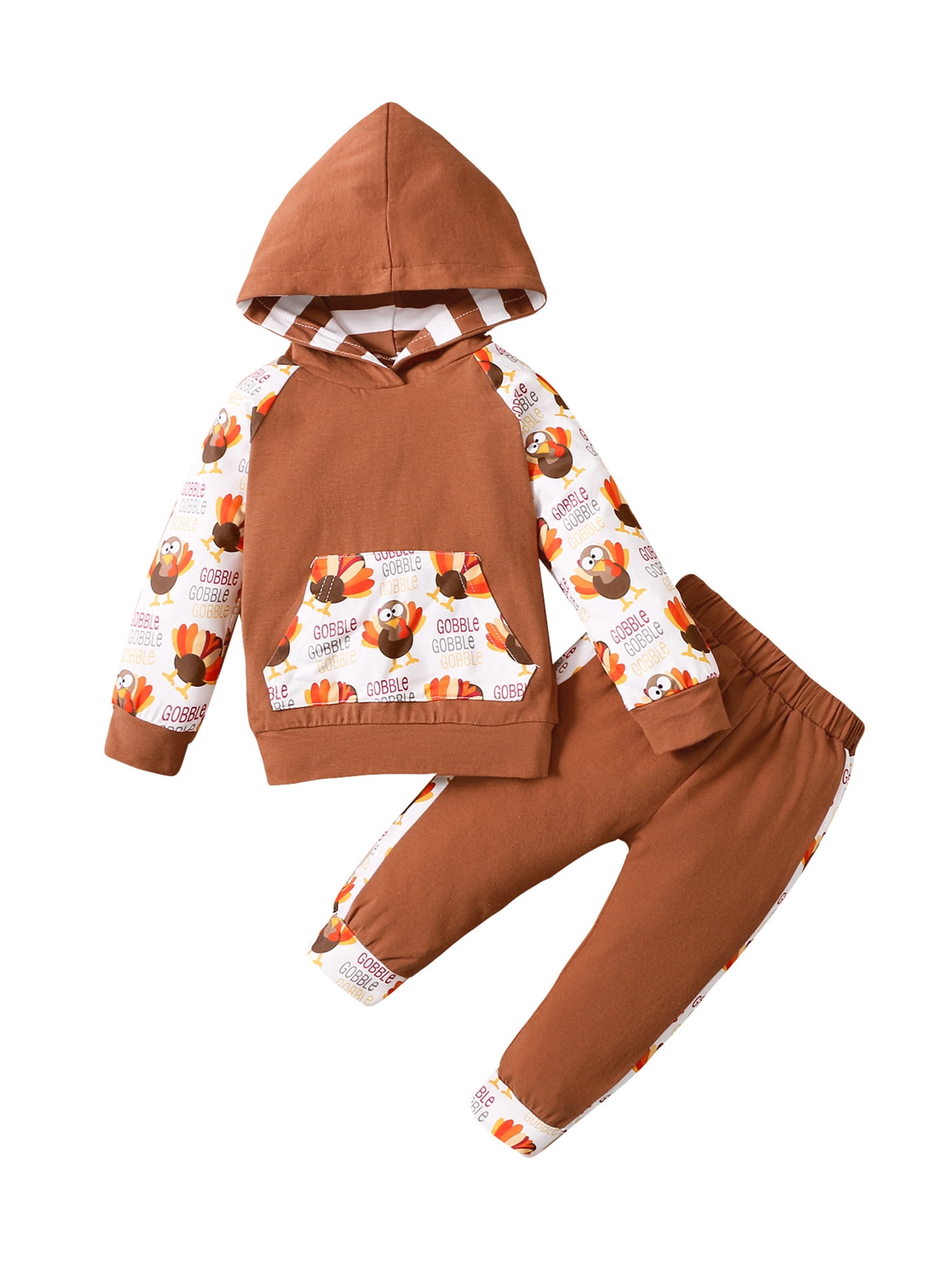 Go up Size Affectionate Ma&Baby Kids Thanksgiving Day Costume Boys Girls Hooded Pullover Tops  Trousers Clothes - Walmart.com