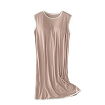 Fjofpr Nightgowns for Women Sleeveless Women's Suspenders Pajama Women's Home Dress Short Pajama Dress with Chest Pad Thin Style integrated Tank Color Lntegrated Half Sleeve