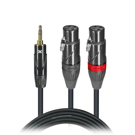ProX XC-CMXF5 Câble Audio Haute Performance 3,5 mm TRS-M vers Double XLR-F