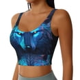 thumbnail image 2 of Pofeuu Futuristic Blue Light Wolf Print Sports Bra for Women Sexy Vest Yoga Running Gym Fitness Crop Bras Tops-Small, 2 of 8
