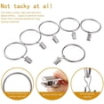 thumbnail image 3 of 20pcs Rustproof Drapery Matte Stainless Steel Metal Curtain Rings with Clips,Tension Curtain Hangers Clips, Decorative Curtain Rod Window, 1.5 inch Drapery Rings, Matte Silver, 3 of 5