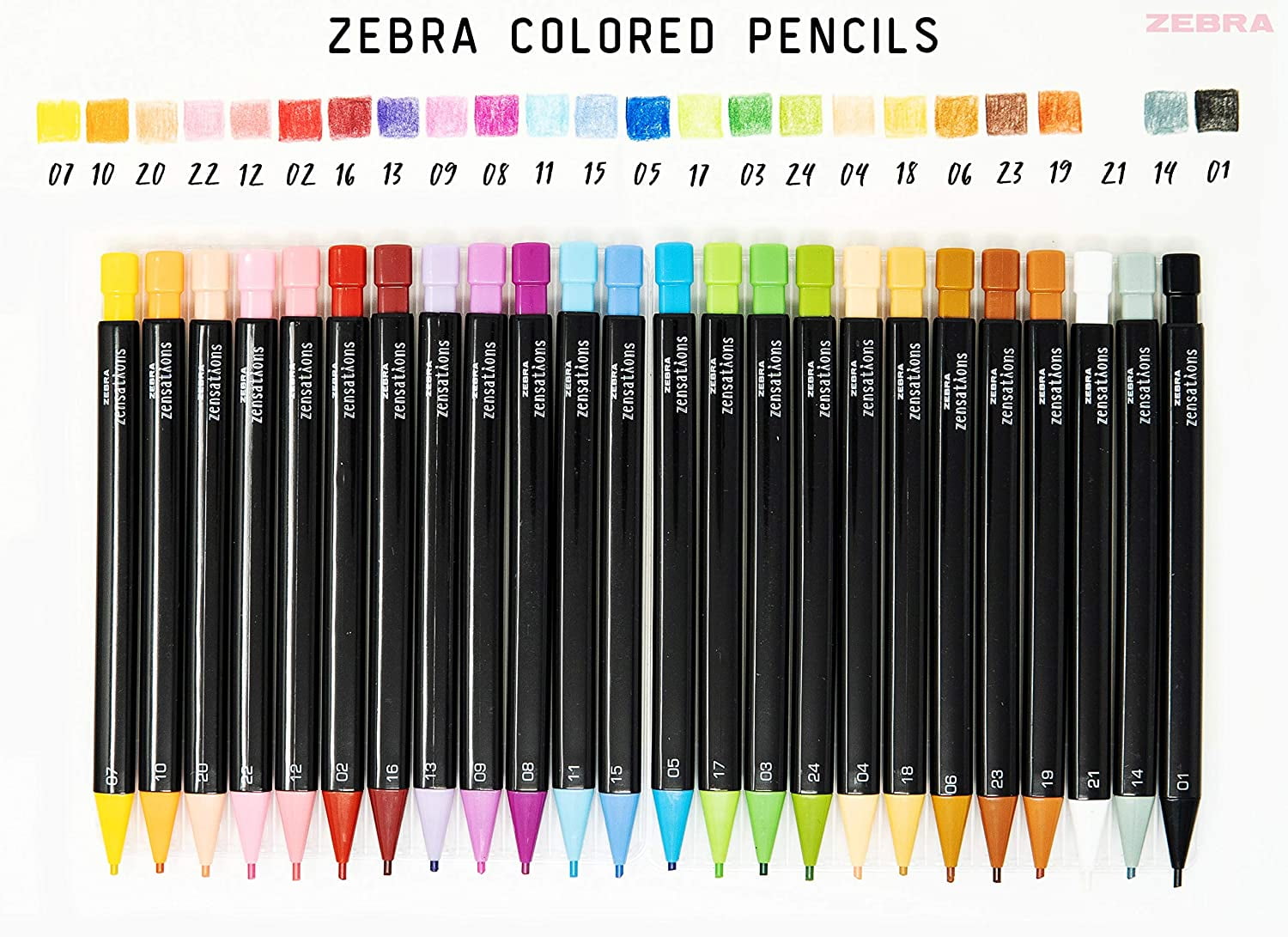 Zebra Zensations Mechanical Colored Pencils - Set of 24 for Adults