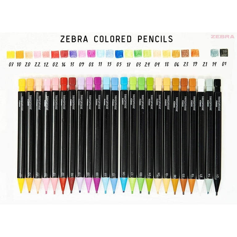 Zebra Zensations Mechanical Colored Pencils - Set of 24 for Adults