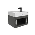 thumbnail image 4 of Amazon 24" Black Wood Floating Vanity with White Top and Black Trim, 4 of 10